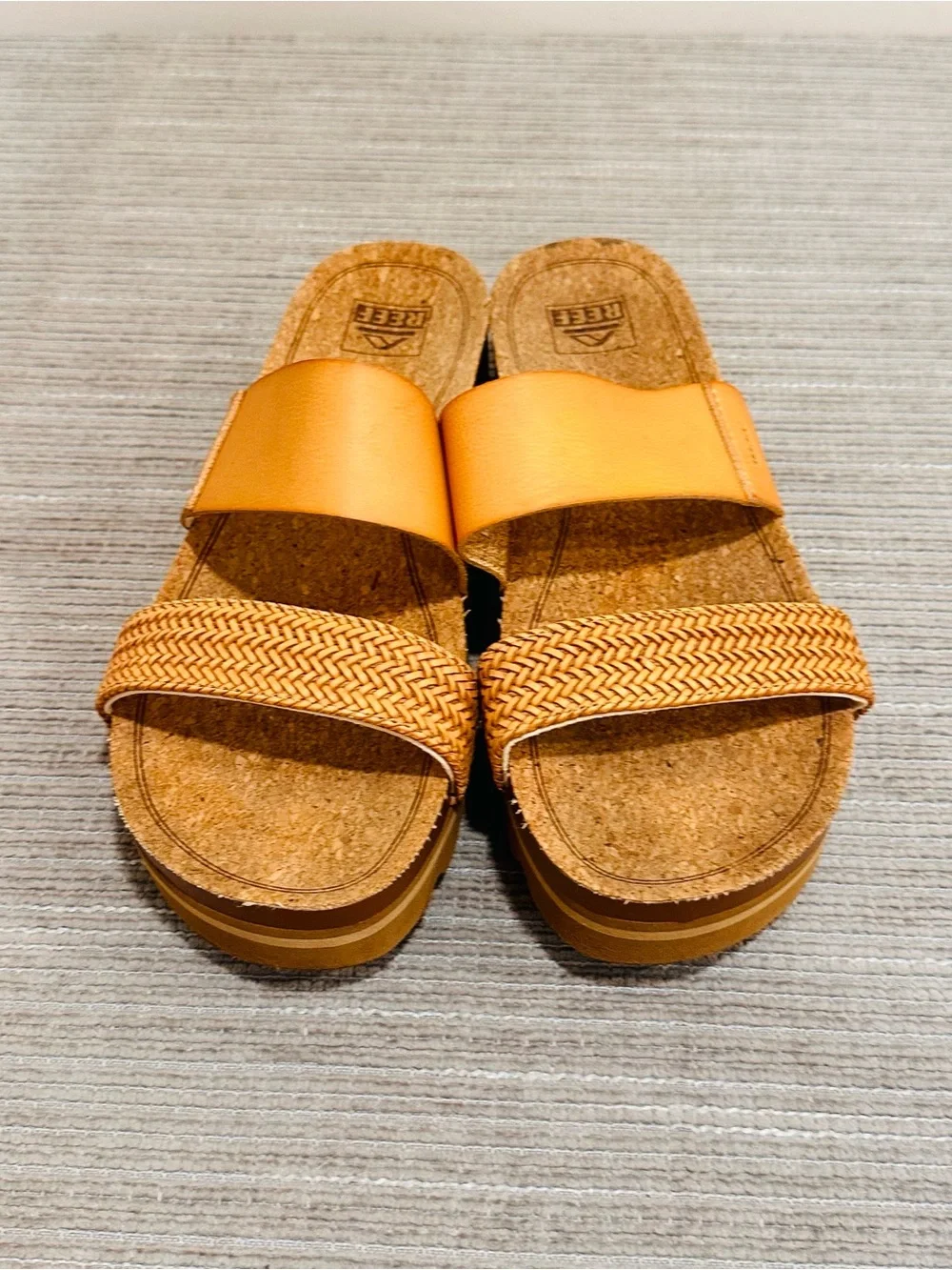 Reef Cushion Vista Hi Womens Platform Fashion Sandal Natural Braid Size 10